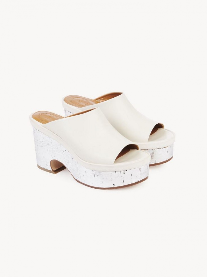 Chloe Oli Platform Mule Hvide | CHE-SR14155