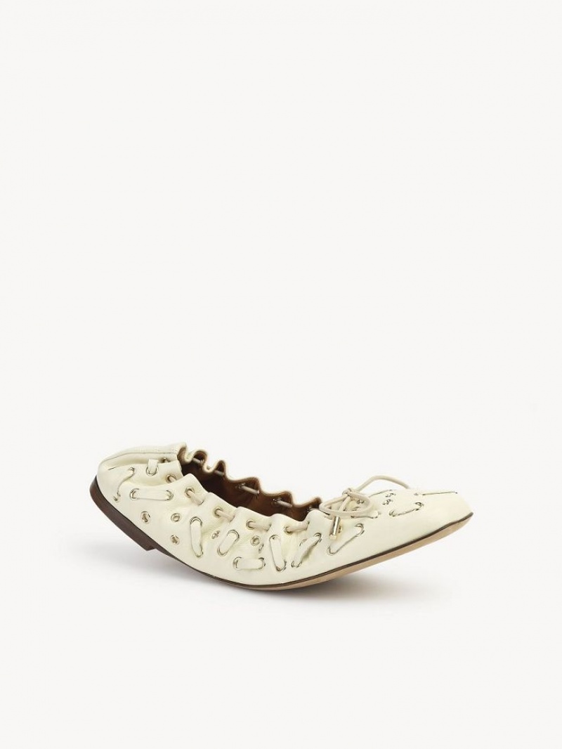 Chloe Oracia Ballet Flat Hvide | CHE-SR14266