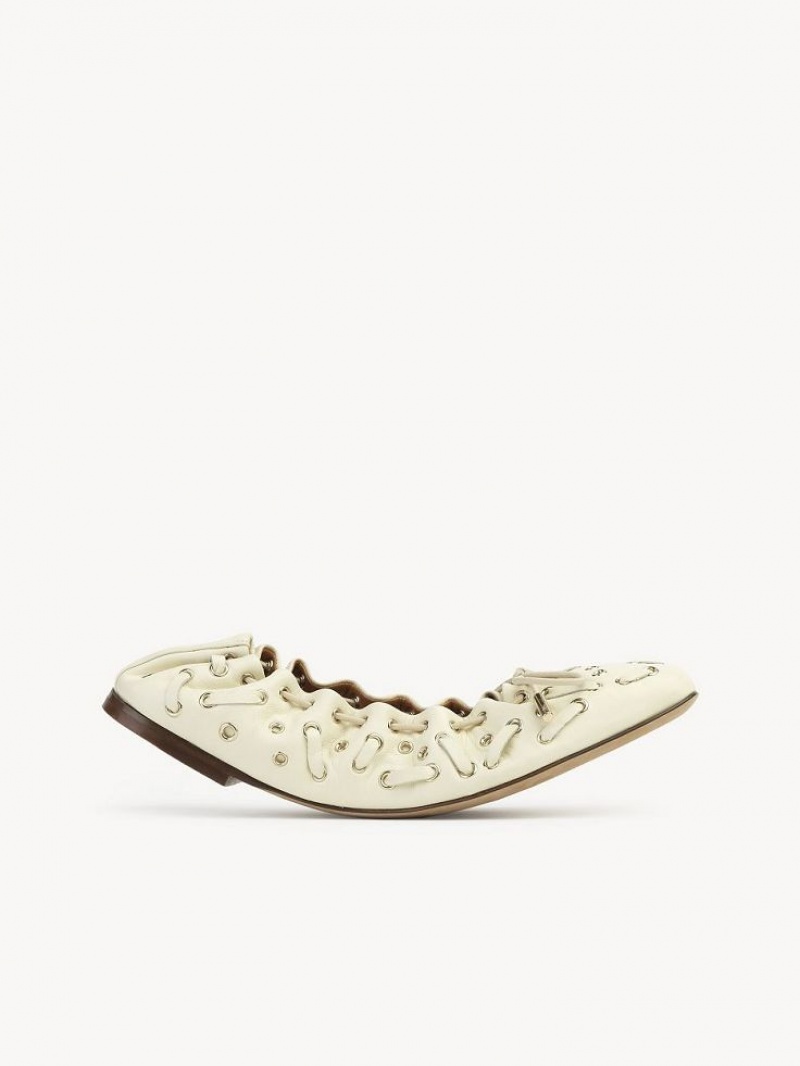 Chloe Oracia Ballet Flat Hvide | CHE-SR14266