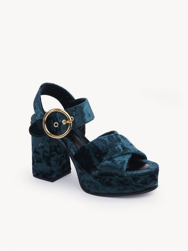 Chloe Orla Platform Sandaler Grøn | CHE-SR14808