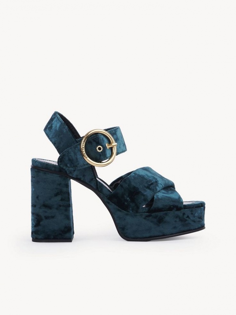 Chloe Orla Platform Sandaler Grøn | CHE-SR14808