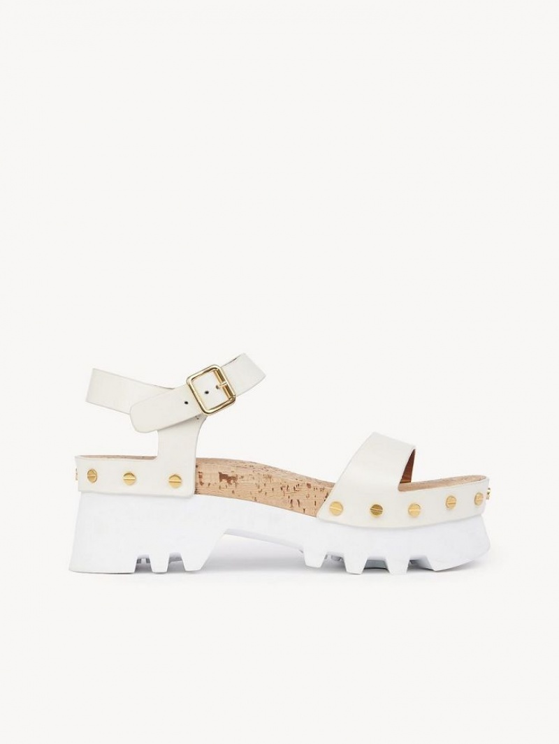 Chloe Owena Platform Sandaler Hvide | CHE-SR14162