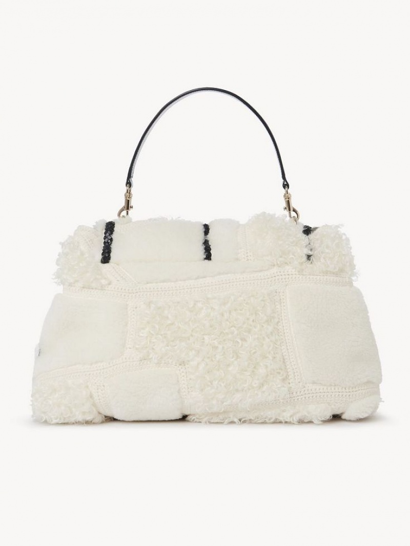 Chloe Penelope Large Soft Skuldertasker Hvide | CHE-SR13442