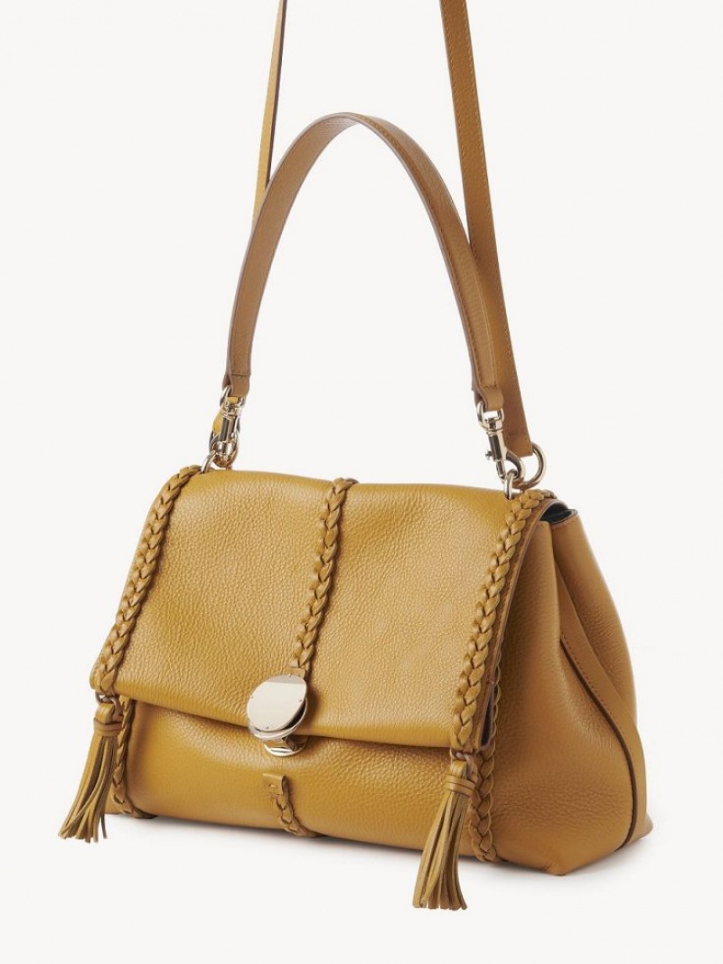 Chloe Penelope Medium Soft Skuldertasker Guld | CHE-SR13444