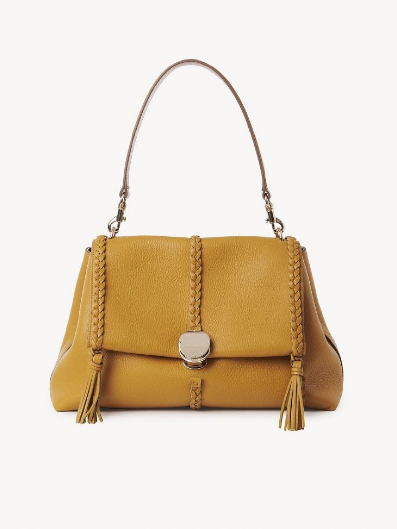 Chloe Penelope Medium Soft Skuldertasker Guld | CHE-SR13444