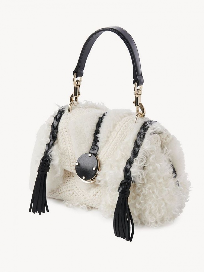 Chloe Penelope Mini Soft Skuldertasker Hvide | CHE-SR13441