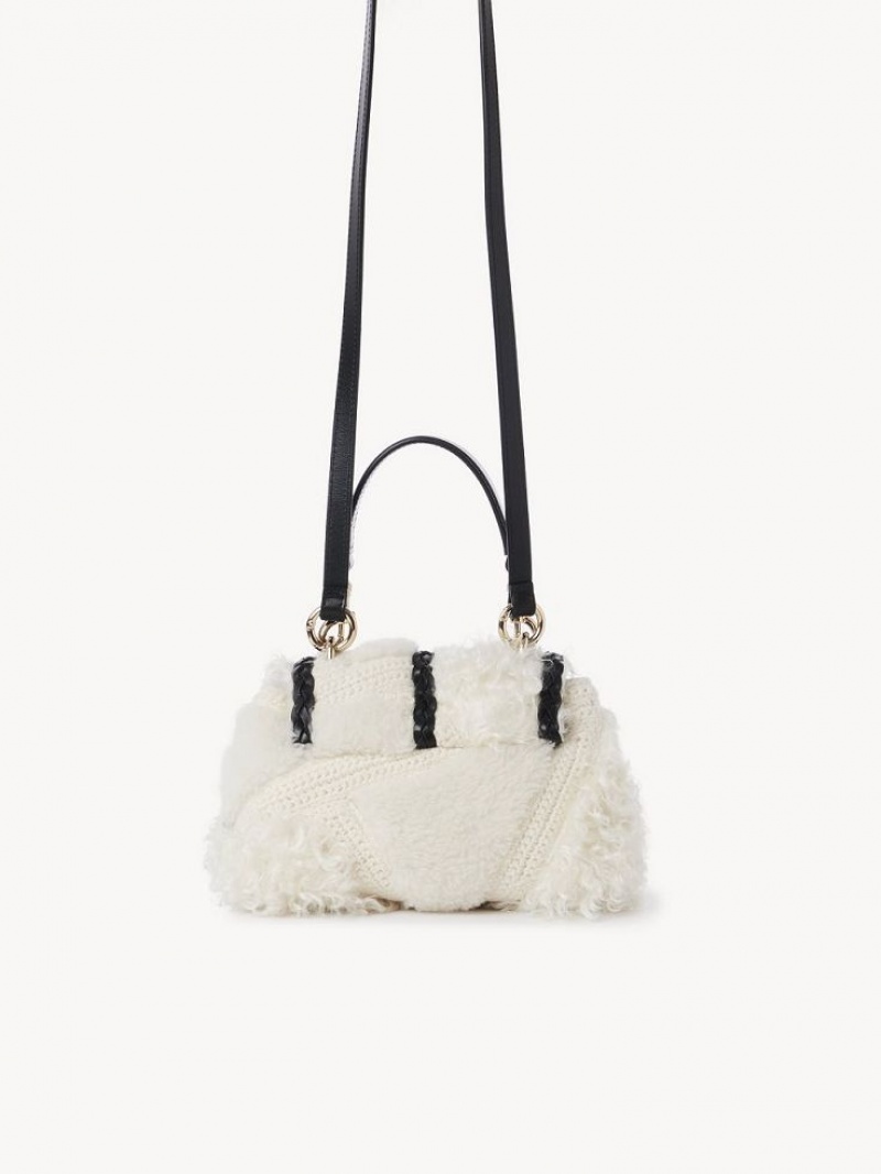 Chloe Penelope Mini Soft Skuldertasker Hvide | CHE-SR13441