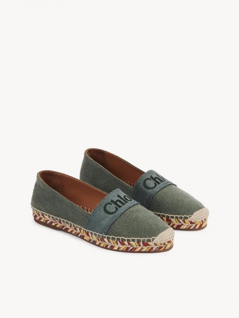 Chloe Piia Flade Espadrillos Grøn | CHE-SR14143