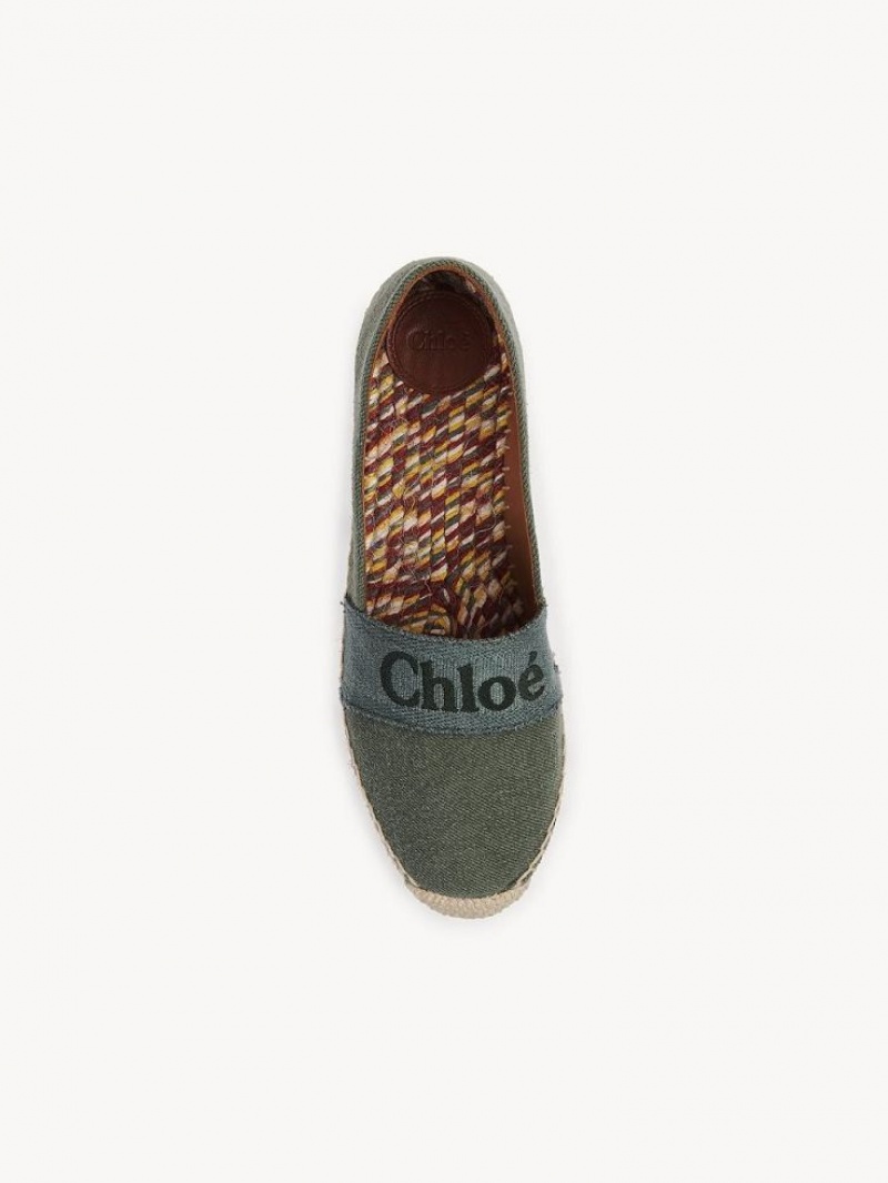 Chloe Piia Flade Espadrillos Grøn | CHE-SR14143