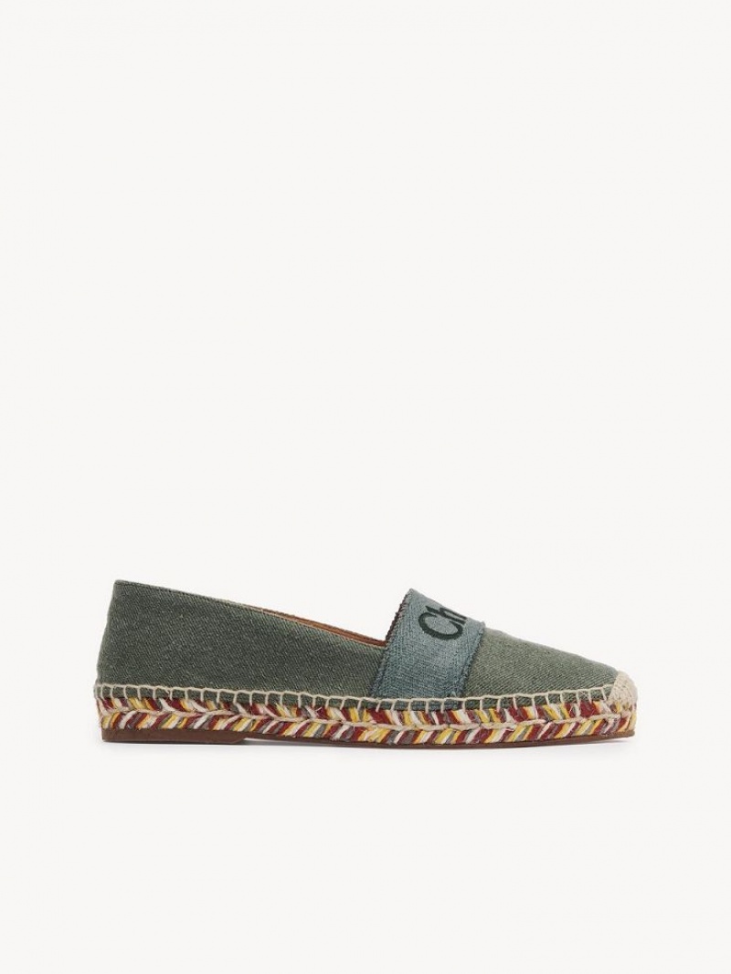 Chloe Piia Flade Espadrillos Grøn | CHE-SR14143