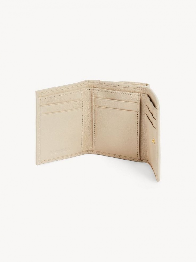 Chloe Saddie Medium Tri-fold Lille Pung Beige | CHE-SR14903