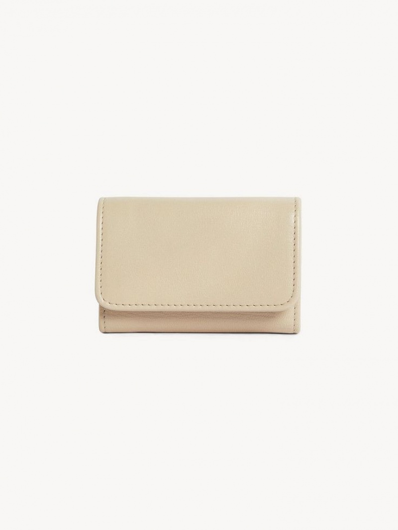 Chloe Saddie Medium Tri-fold Lille Pung Beige | CHE-SR14903