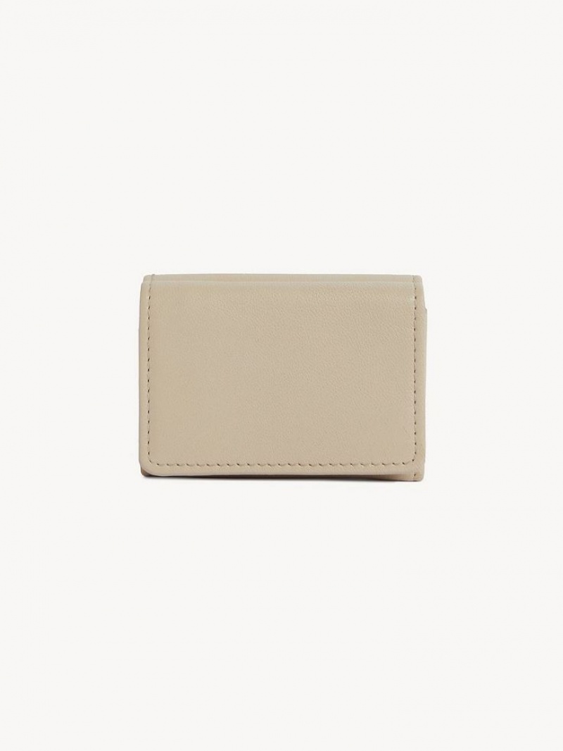 Chloe Saddie Mini Tri-fold Lille Pung Beige | CHE-SR14902