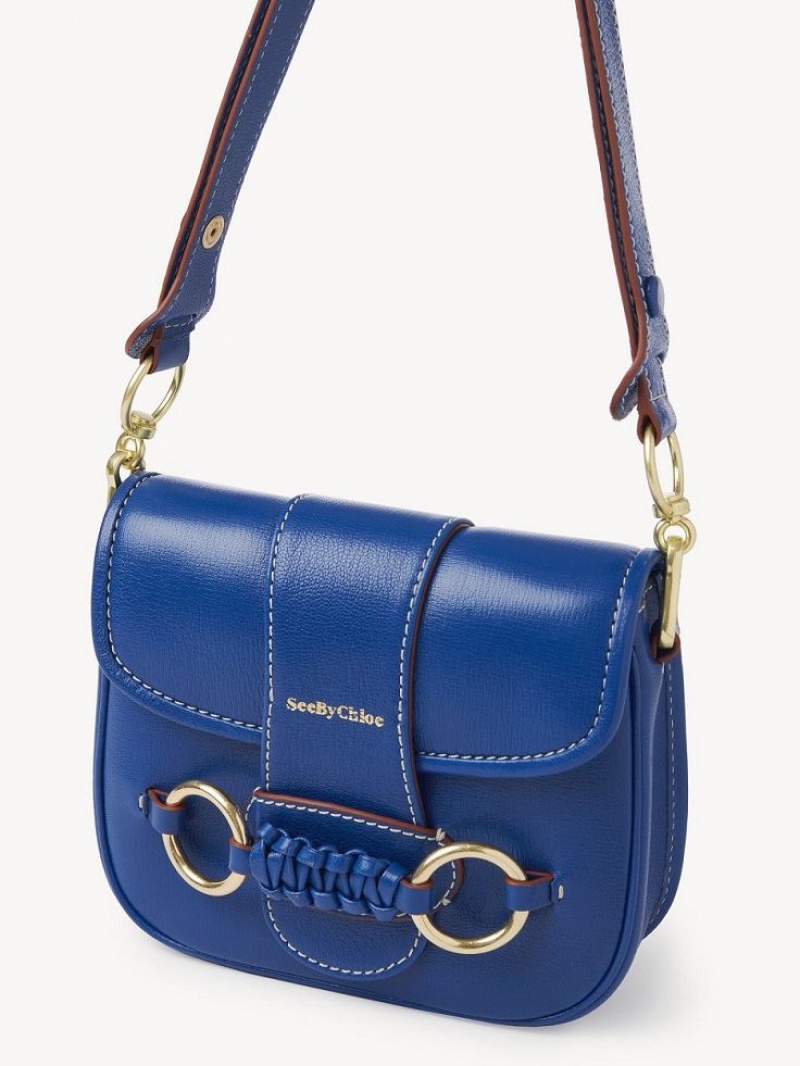 Chloe Saddie Satchel Skuldertasker Blå | CHE-SR14587