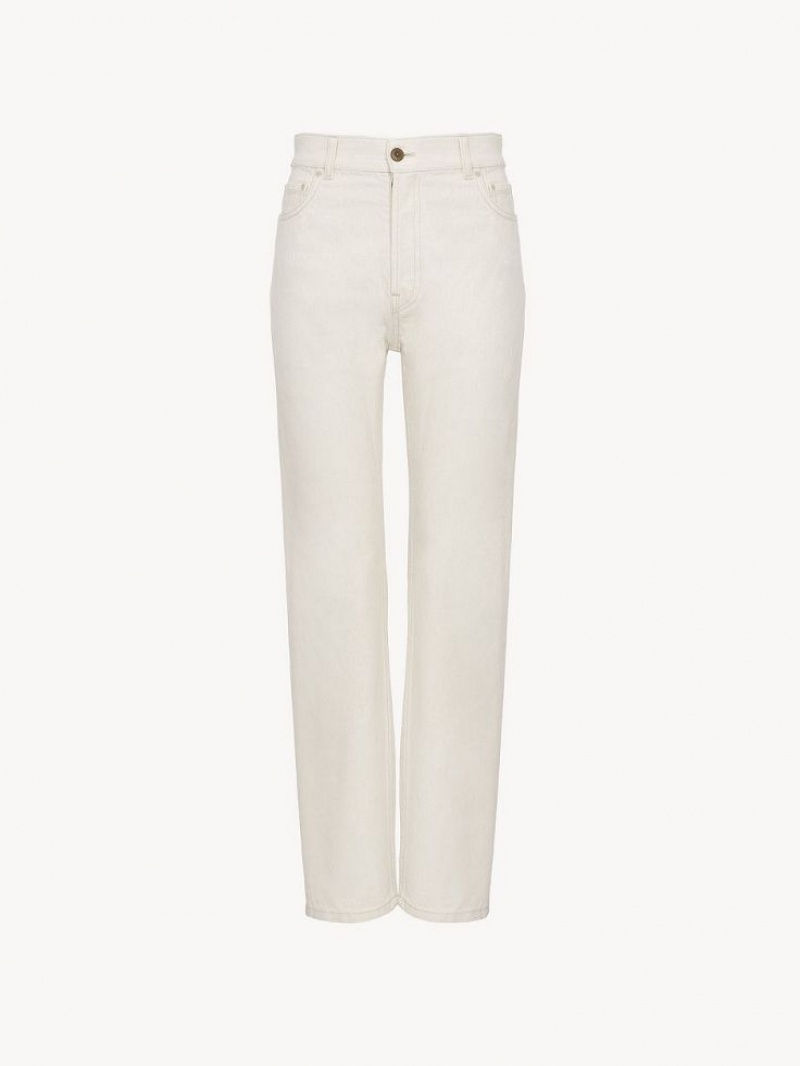 Chloe Semeru Lige-leg Jeans Hvide | CHE-SR13996