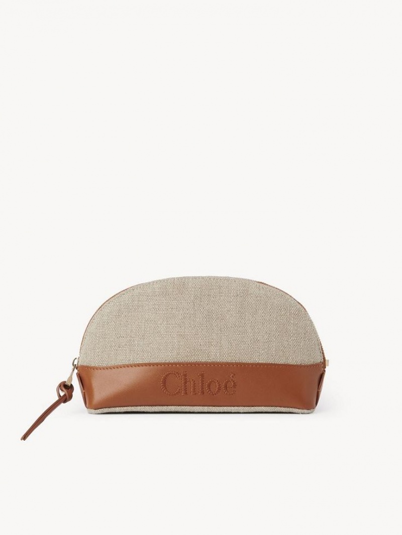 Chloe Sense Makeup Pouches Brune | CHE-SR14325