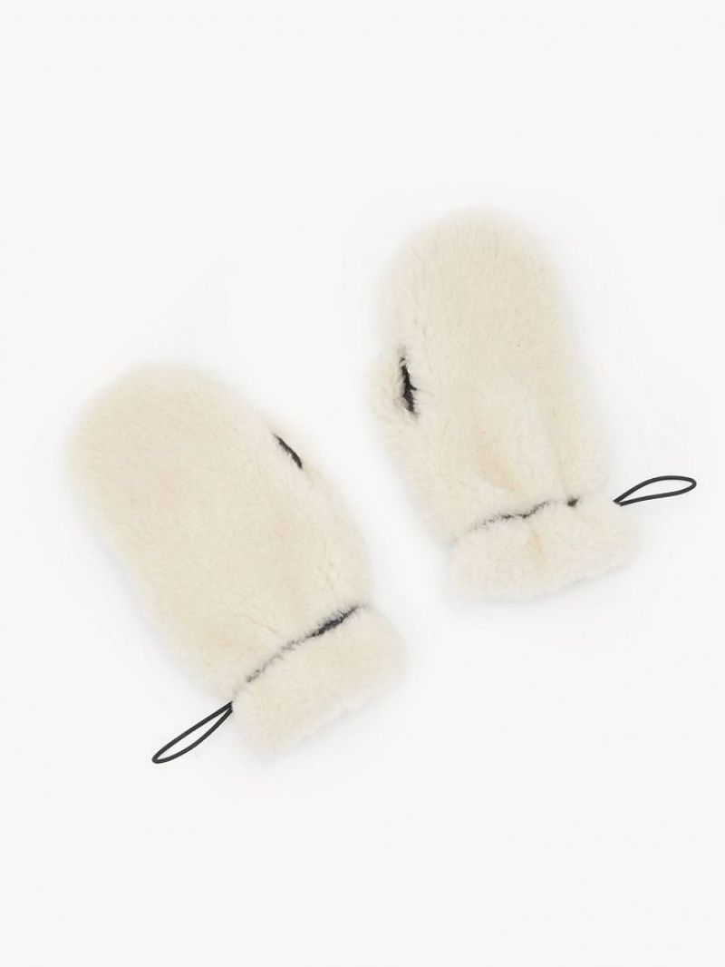 Chloe Shearling Mittens Hat Chokolade | CHE-SR14478