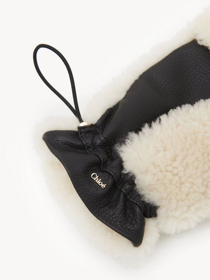 Chloe Shearling Mittens Hat Chokolade | CHE-SR14478