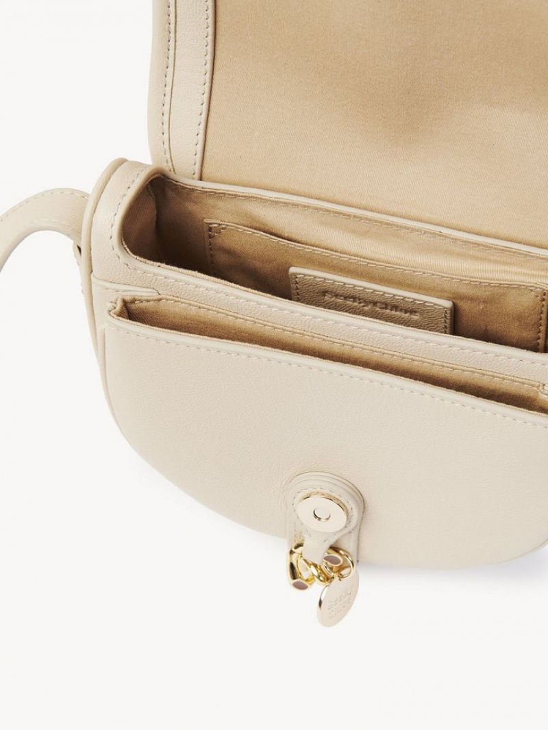 Chloe Small Mara Saddle Skuldertasker Beige | CHE-SR14628