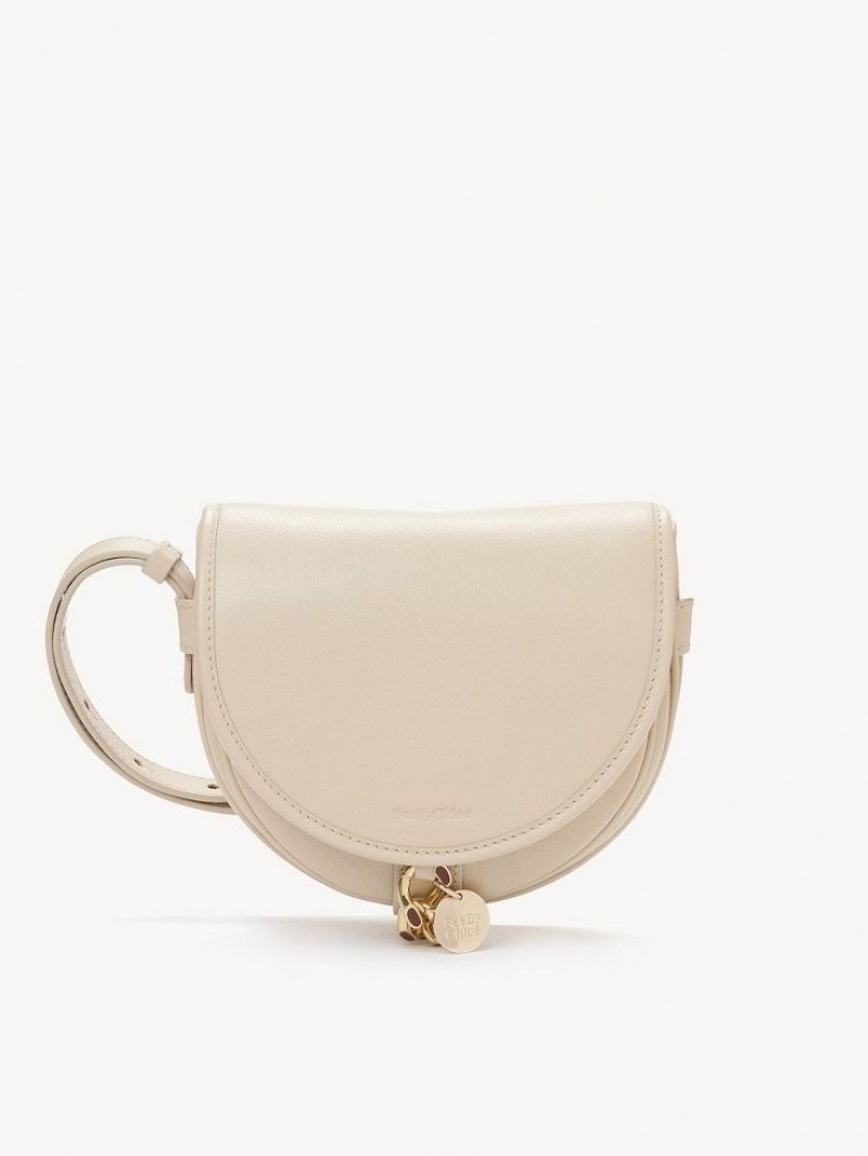 Chloe Small Mara Saddle Skuldertasker Beige | CHE-SR14628