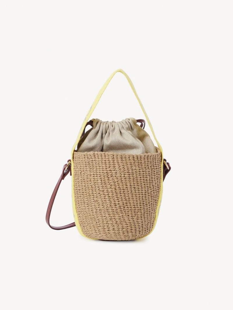 Chloe Small Woody Basket Crossbody Taske Gul Beige | CHE-SR13565