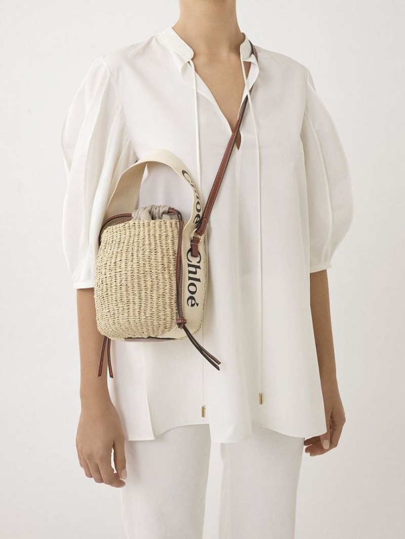 Chloe Small Woody Basket Crossbody Taske Hvide | CHE-SR13609