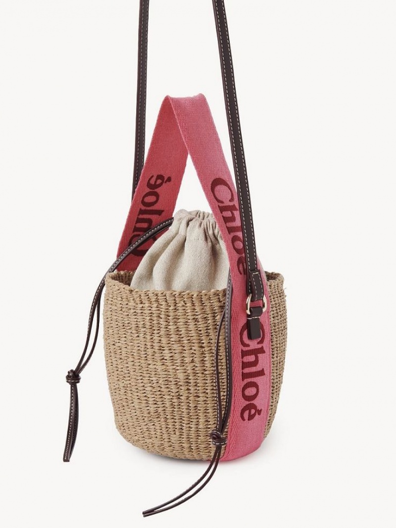 Chloe Small Woody Basket Crossbody Taske Lyserød Rød | CHE-SR13616