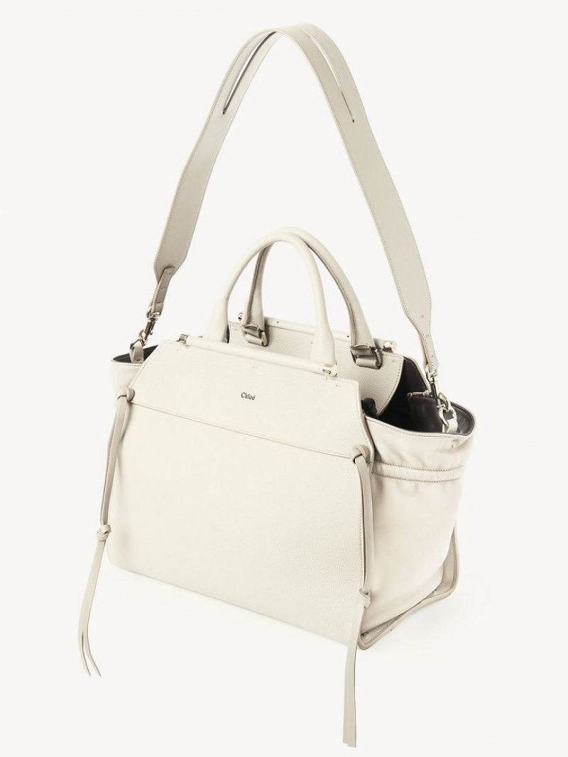 Chloe Steph Medium Double Carry Muleposer Hvide | CHE-SR13371