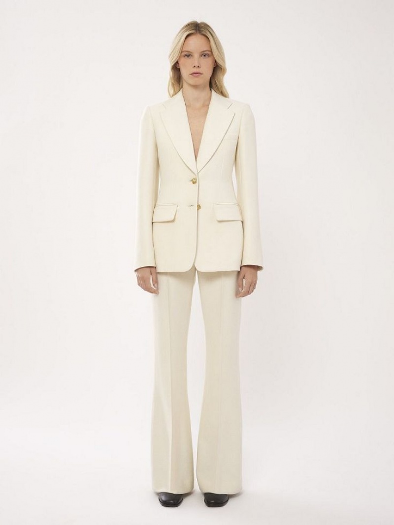 Chloe Two-button Tailored Dragt Hvide | CHE-SR14027