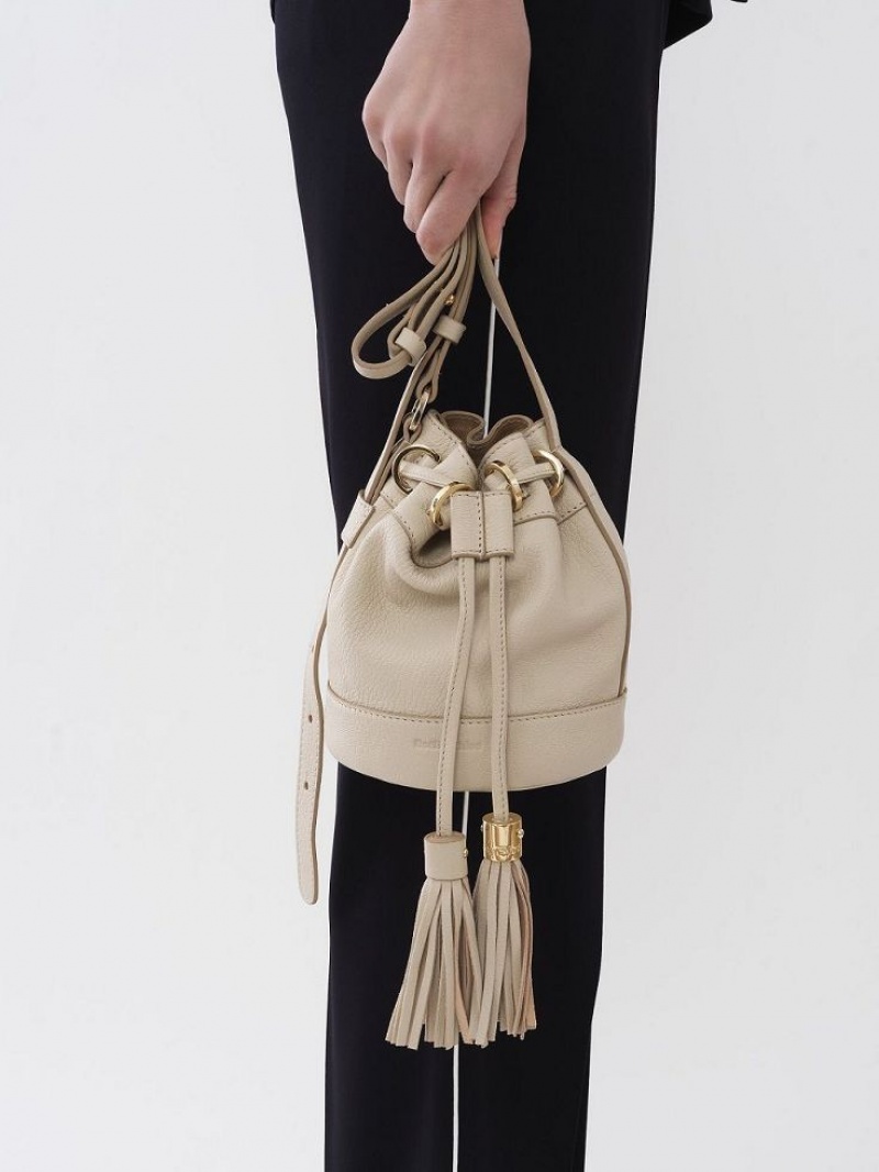 Chloe Vicki Small Bucket Mini Tasker Beige | CHE-SR14749