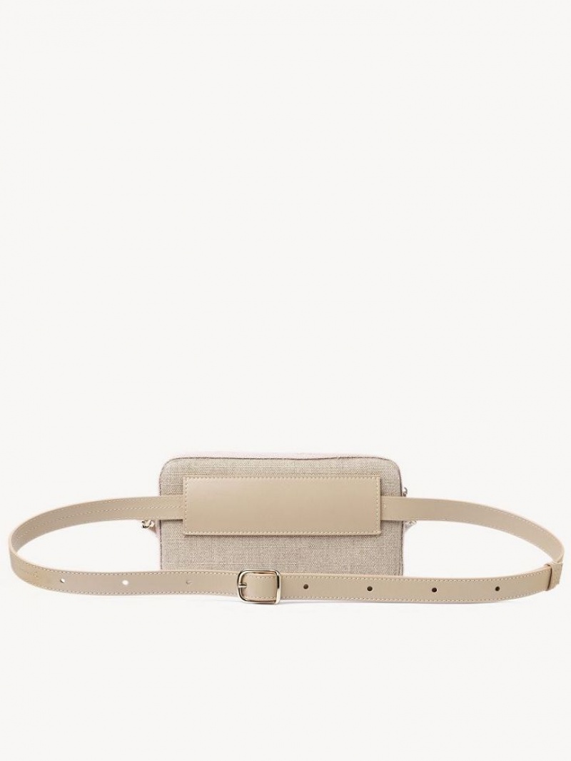 Chloe Woody Belt Crossbody Taske Beige | CHE-SR13606