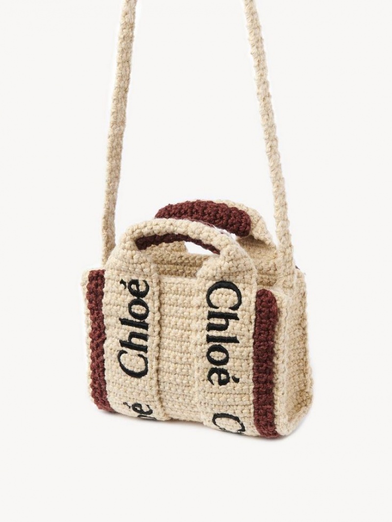 Chloe Woody Nano Crossbody Taske Brune Beige | CHE-SR13524