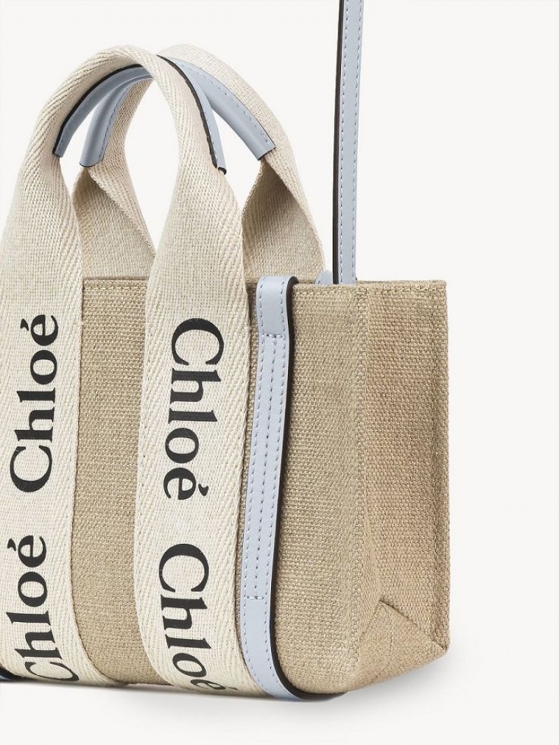 Chloe Woody Tote 3 Mini Tasker Hvide Blå | CHE-SR13721