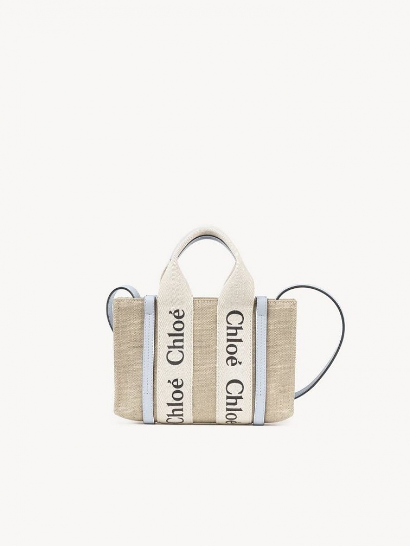 Chloe Woody Tote 3 Mini Tasker Hvide Blå | CHE-SR13721