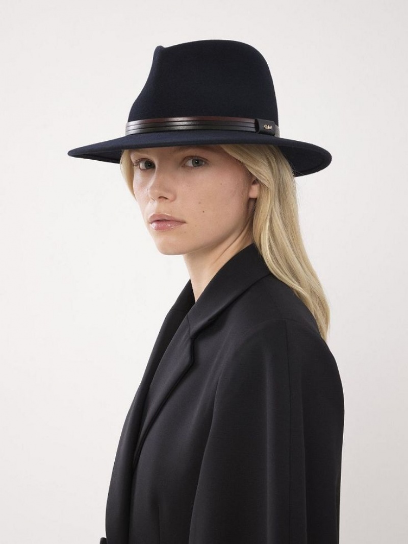 Chloe X Borsalino Steph Hat Mørkeblå | CHE-SR14471