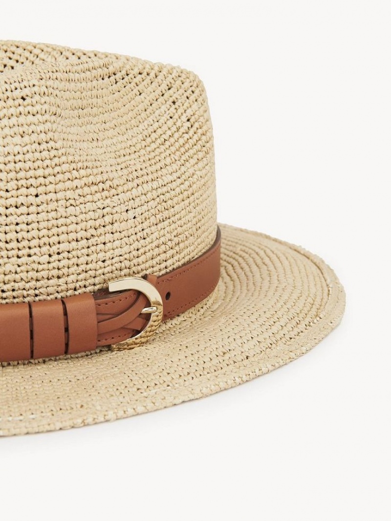 Chloe X Borsalino Straw Hat Beige | CHE-SR14491