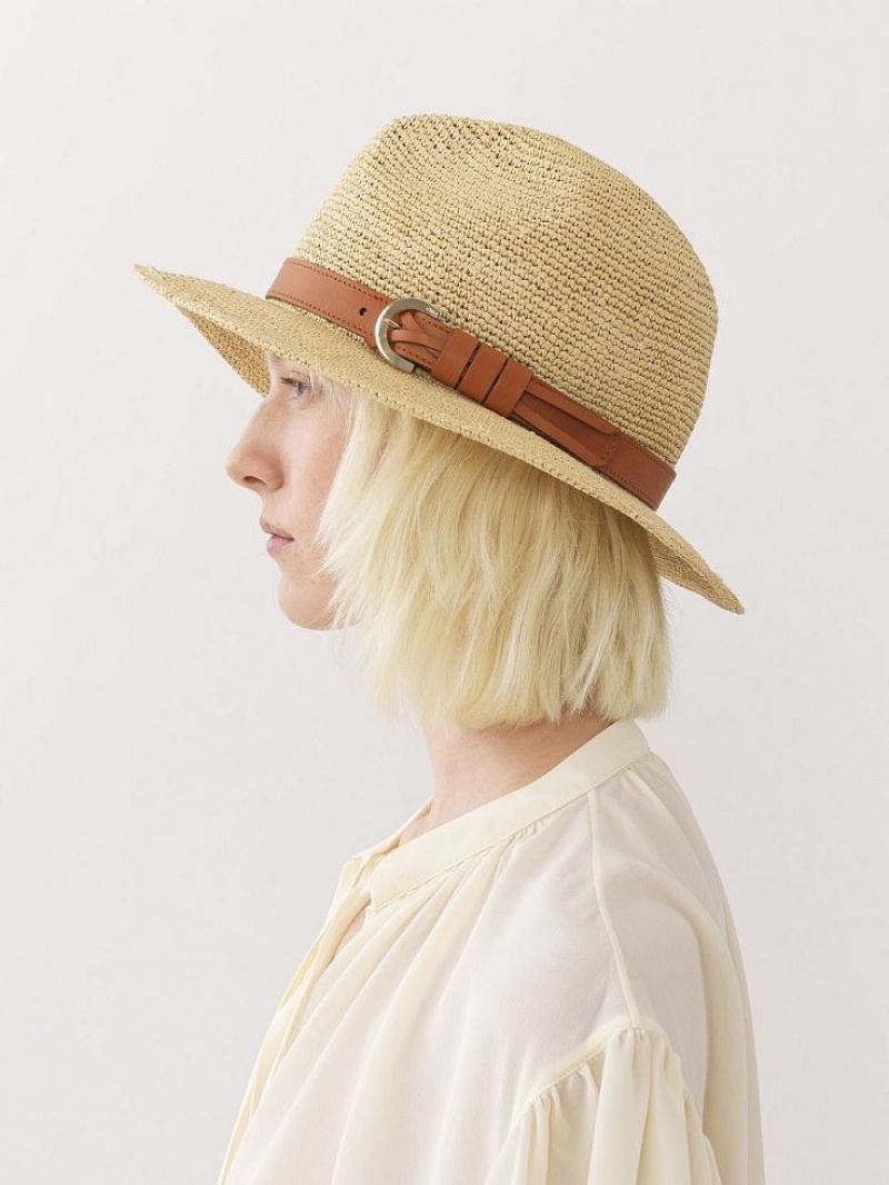 Chloe X Borsalino Straw Hat Beige | CHE-SR14491