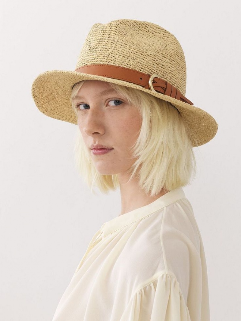 Chloe X Borsalino Straw Hat Beige | CHE-SR14491