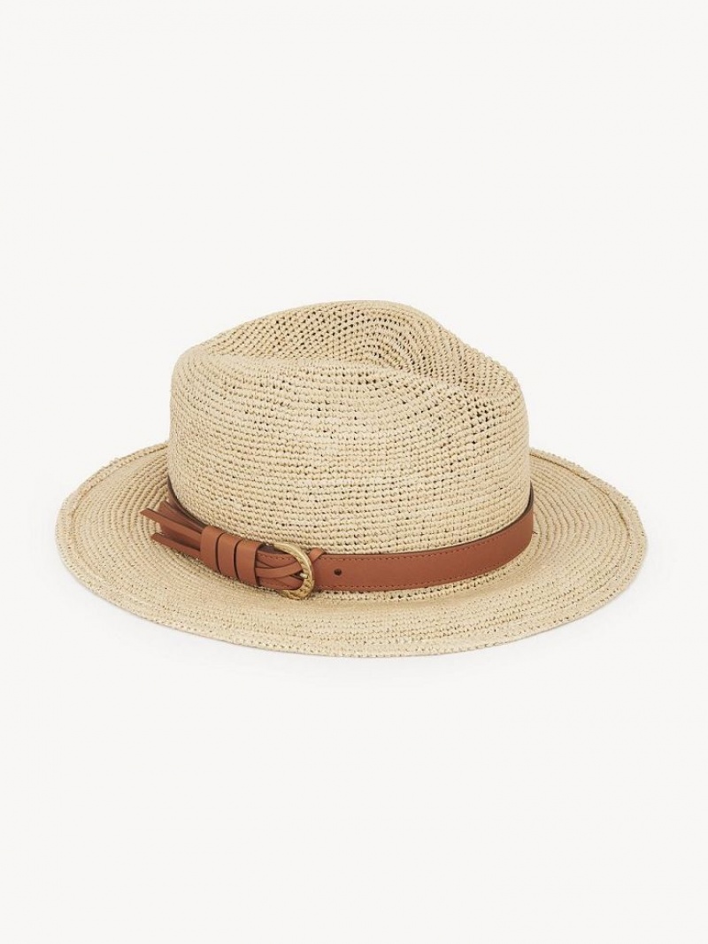 Chloe X Borsalino Straw Hat Beige | CHE-SR14491