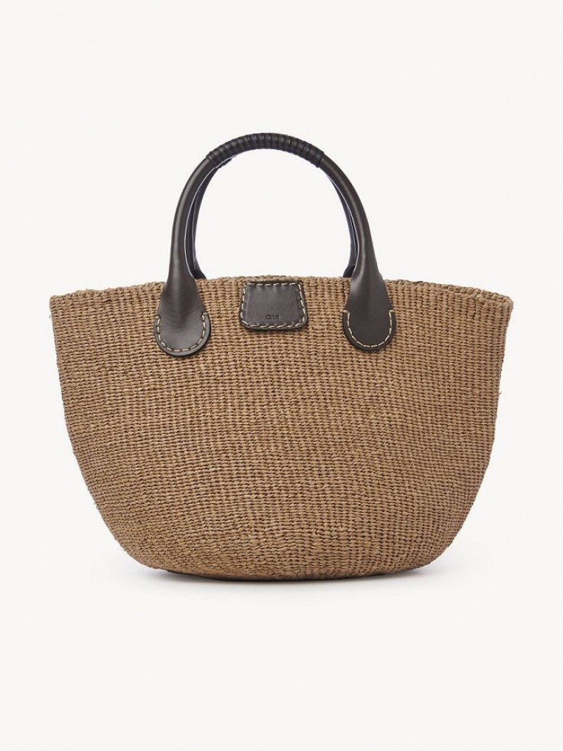 Chloe X Eres Palma Large Basket Muleposer Brune | CHE-SR13336